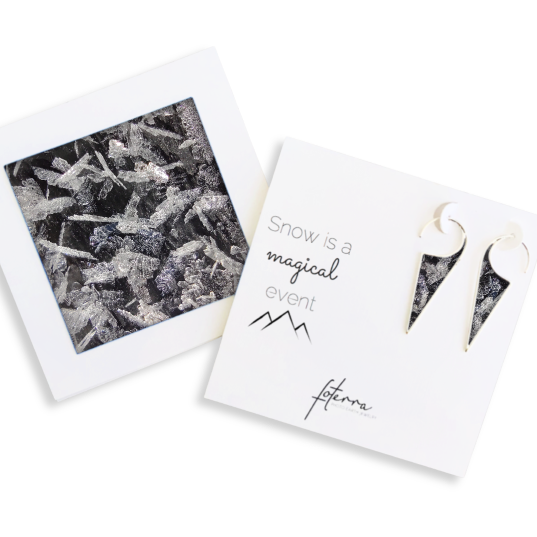 ice crystal photo earrings