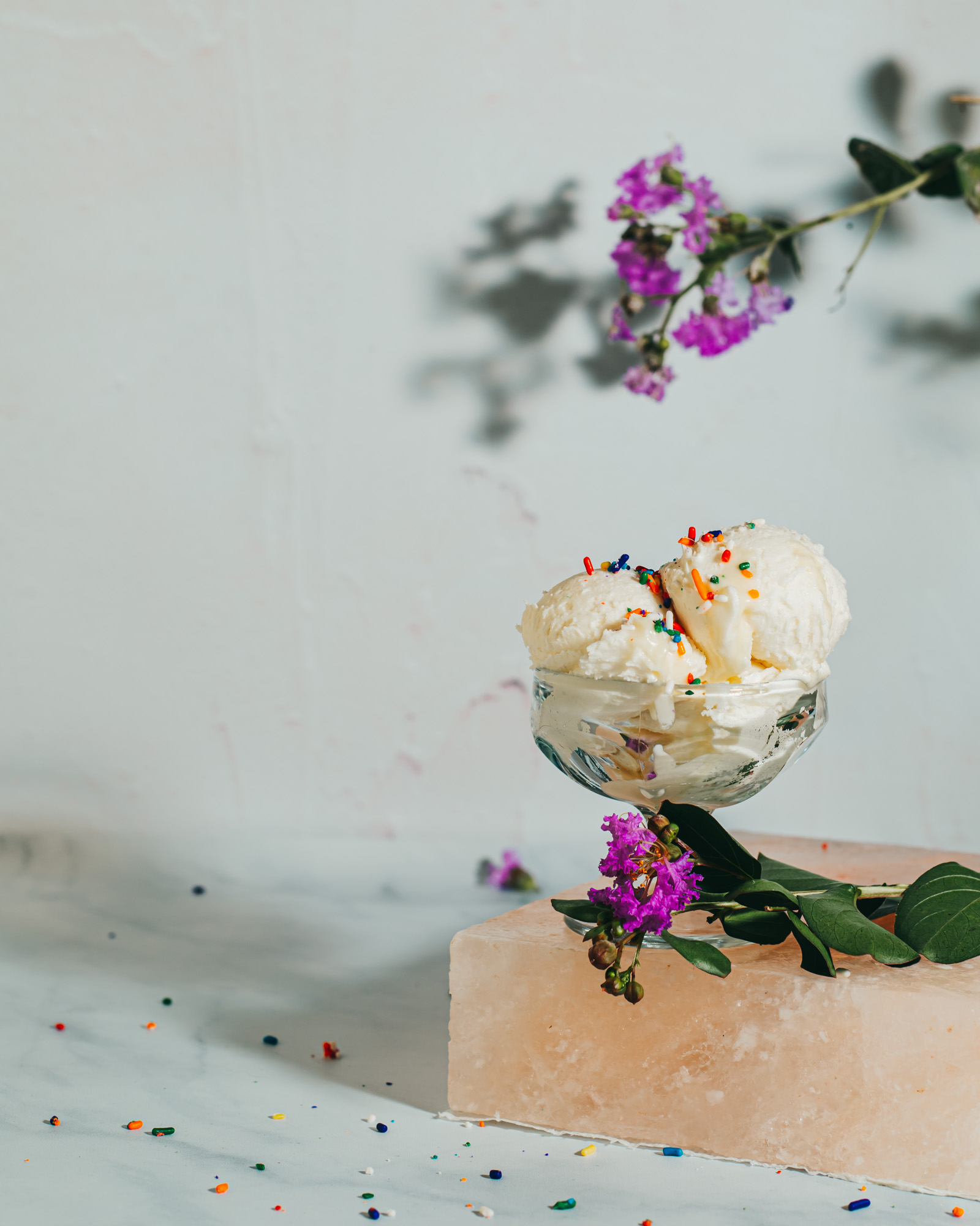 fake ice cream with sprinkles food photography costa rica