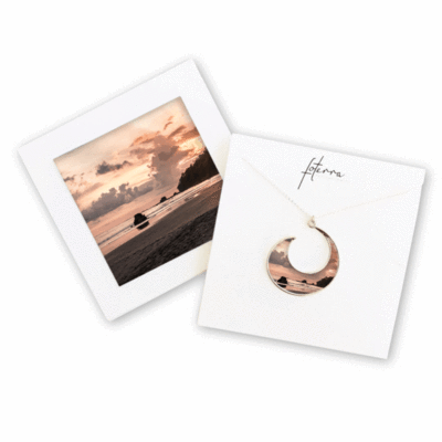 beach sunset scene wave necklace