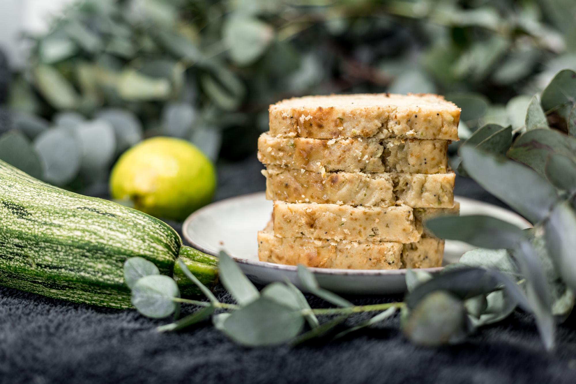 Stack of lemon zucchini bread