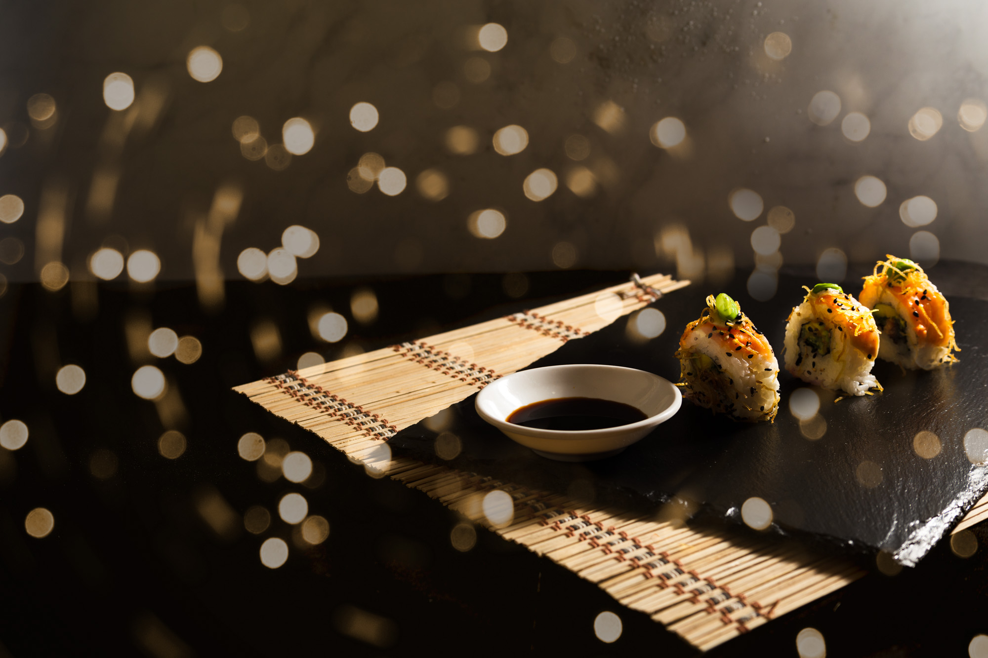 sushi shadows and bokeh